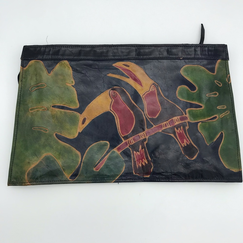 Vintage Handmade Leather Clutch - Picture 2 of 4